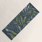 Endless Dark Leaf Illustration 1.1 Celestial Blue-Green Yoga Mat Gallery Image 1