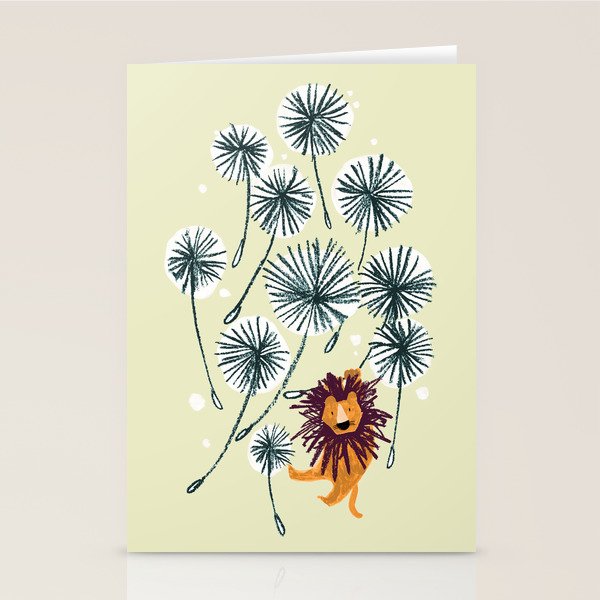 Lion on dandelion Stationery Card Gallery Image 2