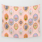 Enchanting Victorian Floral Frame: A Burst of Color and Elegance Wall Tapestry Gallery Image 4