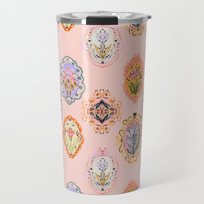 Enchanting Victorian Floral Frame: A Burst of Color and Elegance Travel Mug Gallery Image 1