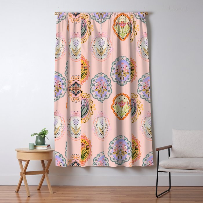 Enchanting Victorian Floral Frame: A Burst of Color and Elegance Window Curtain Gallery Image 1