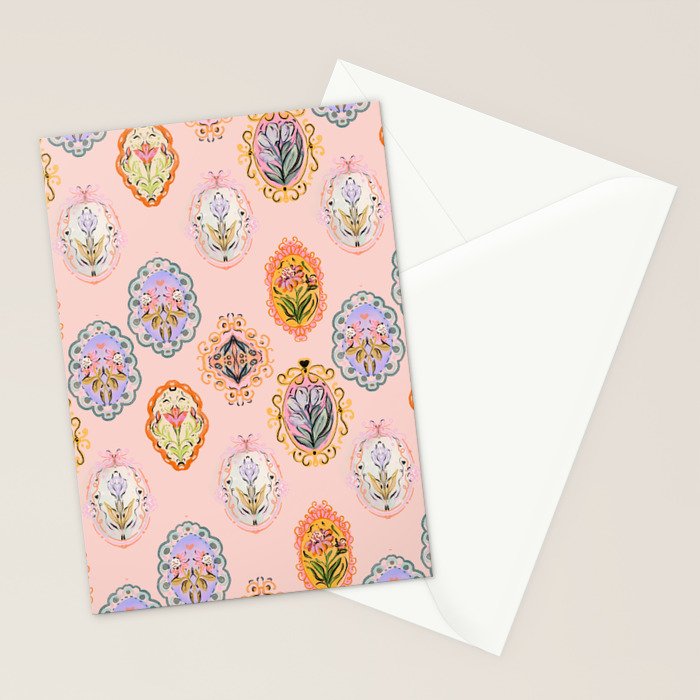 Enchanting Victorian Floral Frame: A Burst of Color and Elegance Stationery Card Gallery Image 2