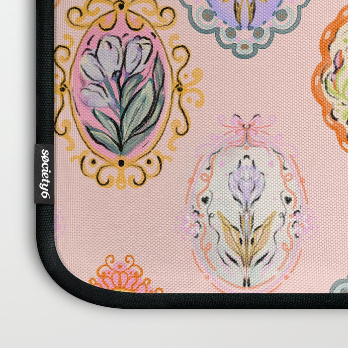 Enchanting Victorian Floral Frame: A Burst of Color and Elegance Laptop Sleeve Gallery Image 3