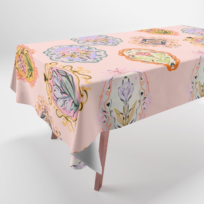 Enchanting Victorian Floral Frame: A Burst of Color and Elegance Tablecloth Gallery Image 1