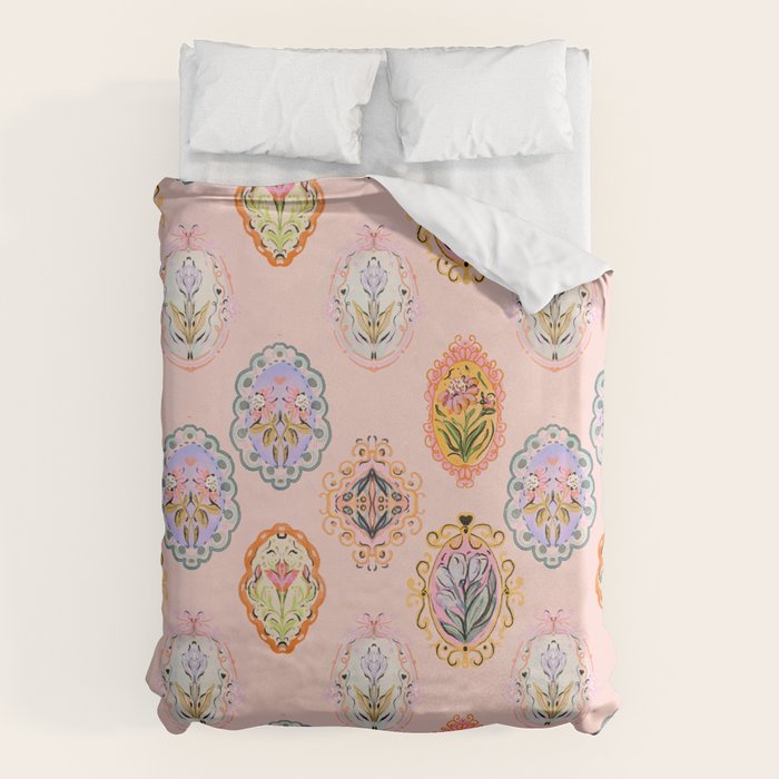 Enchanting Victorian Floral Frame: A Burst of Color and Elegance Duvet Cover Gallery Image 6