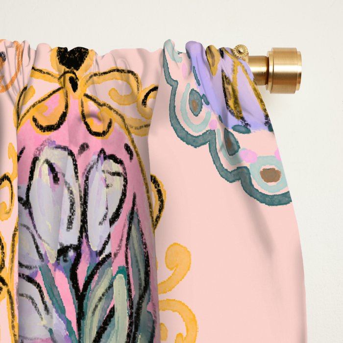 Enchanting Victorian Floral Frame: A Burst of Color and Elegance Window Curtain Gallery Image 2