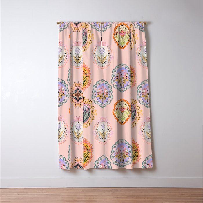 Enchanting Victorian Floral Frame: A Burst of Color and Elegance Window Curtain Gallery Image 3
