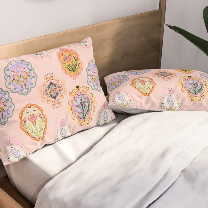 Enchanting Victorian Floral Frame: A Burst of Color and Elegance Pillow Sham Gallery Image 2