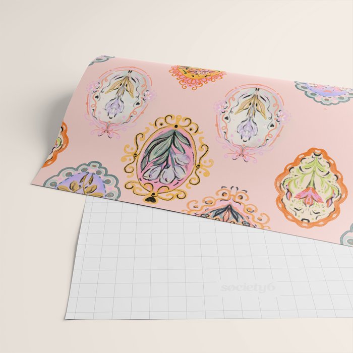 Enchanting Victorian Floral Frame: A Burst of Color and Elegance Wrapping Paper Gallery Image 2