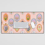 Enchanting Victorian Floral Frame: A Burst of Color and Elegance Desk Mat Gallery Image 1