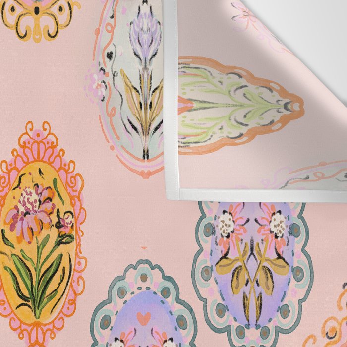 Enchanting Victorian Floral Frame: A Burst of Color and Elegance Wall Tapestry Gallery Image 3