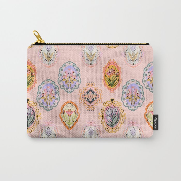 Enchanting Victorian Floral Frame: A Burst of Color and Elegance Carry All Pouch Gallery Image 1