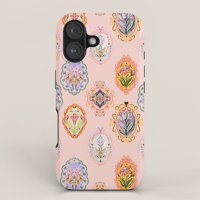 Enchanting Victorian Floral Frame: A Burst of Color and Elegance iPhone Case Gallery Image 1