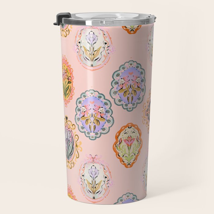 Enchanting Victorian Floral Frame: A Burst of Color and Elegance Travel Mug Gallery Image 3