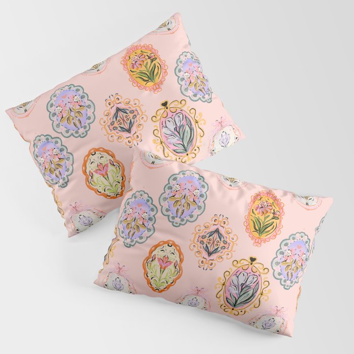 Enchanting Victorian Floral Frame: A Burst of Color and Elegance Pillow Sham Gallery Image 3