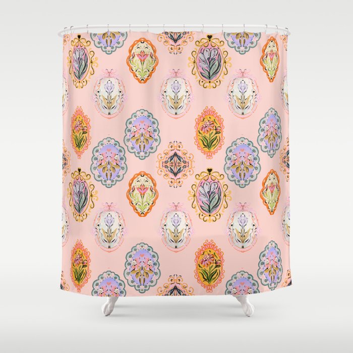 Enchanting Victorian Floral Frame: A Burst of Color and Elegance Shower Curtain Gallery Image 1