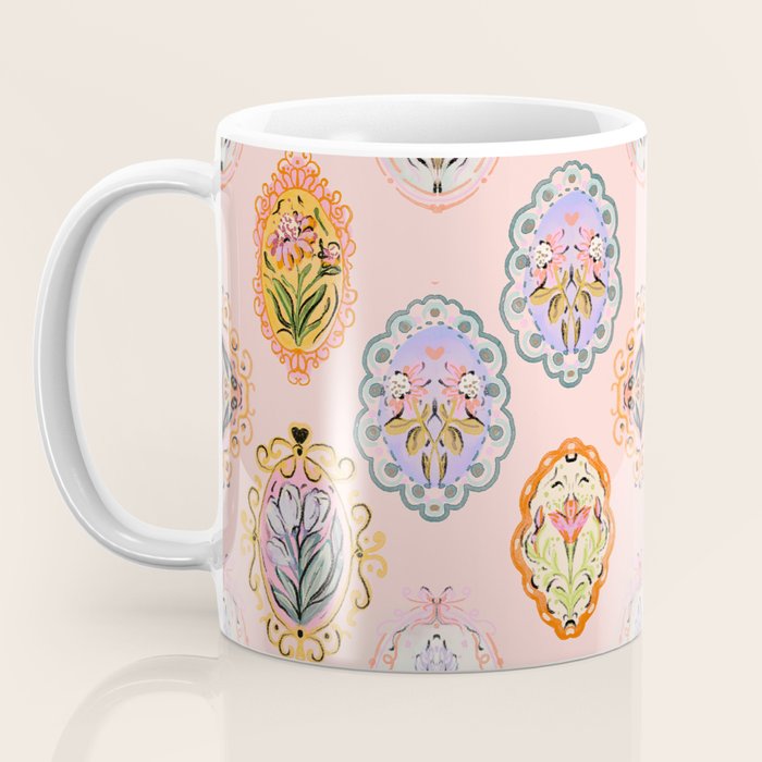 Enchanting Victorian Floral Frame: A Burst of Color and Elegance Coffee Mug Gallery Image 3