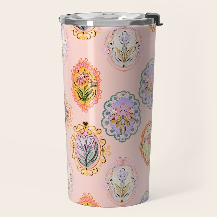 Enchanting Victorian Floral Frame: A Burst of Color and Elegance Travel Mug Gallery Image 2
