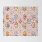 Enchanting Victorian Floral Frame: A Burst of Color and Elegance Throw Blanket Gallery Image 2