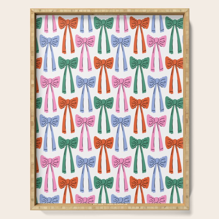 Coquette colorful bows Serving Tray Gallery Image 1