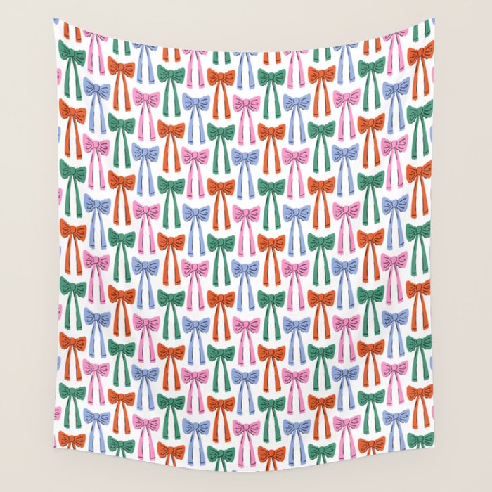 Coquette colorful bows Wall Tapestry Gallery Image 1