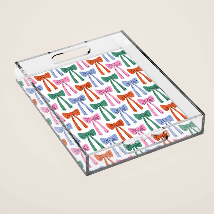 Coquette colorful bows Acrylic Tray Gallery Image 1