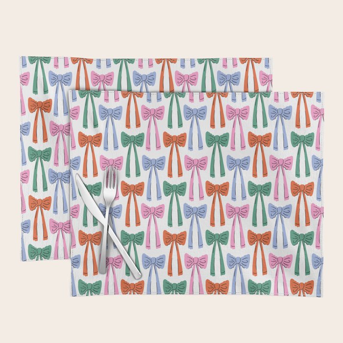 Coquette colorful bows Placemat Gallery Image 1