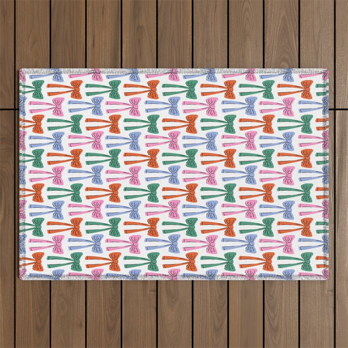 Coquette colorful bows Outdoor Rug Gallery Image 1