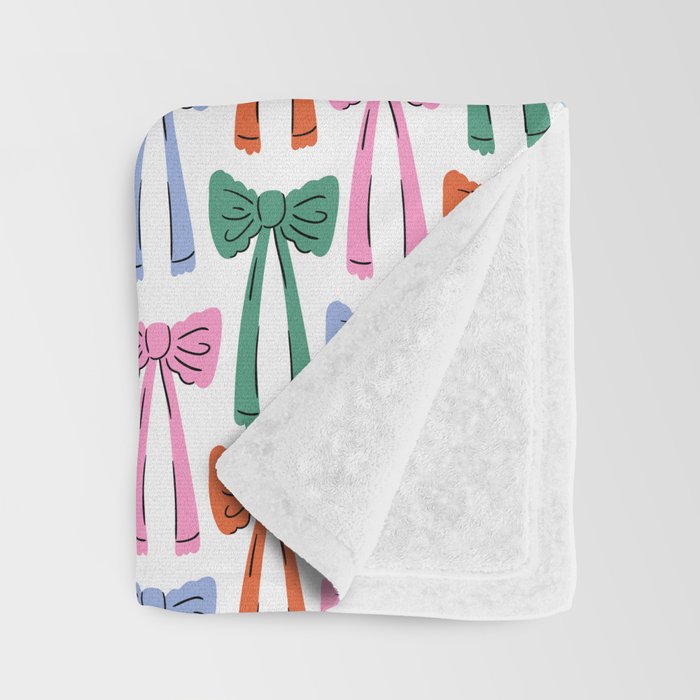 Coquette colorful bows Throw Blanket Gallery Image 3