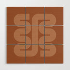 Geometric Lines in Terracotta and Beige 76 (Mid century Midern Rainbow Abstract) Wood Wall Art Gallery Image 1