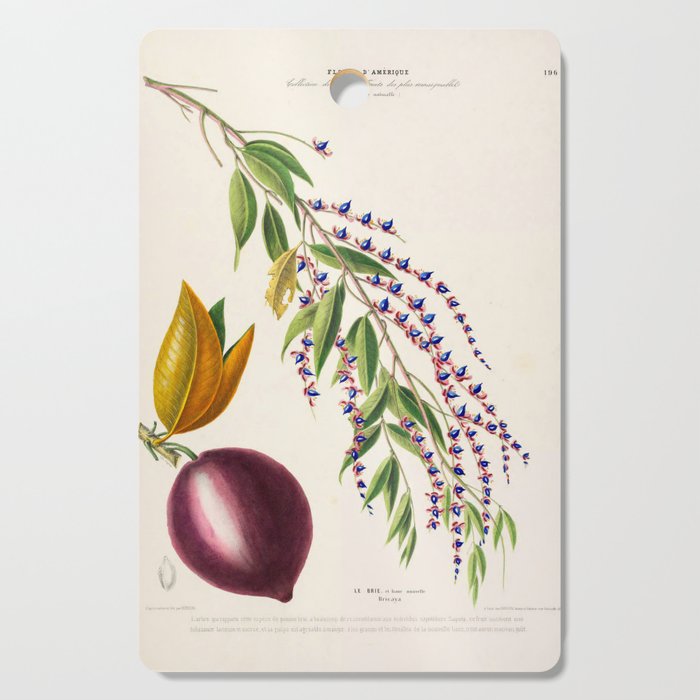 Plum from "Flore dâAmÃ©rique" by Ãtienne Denisse, 1840s Cutting Board Gallery Image 1