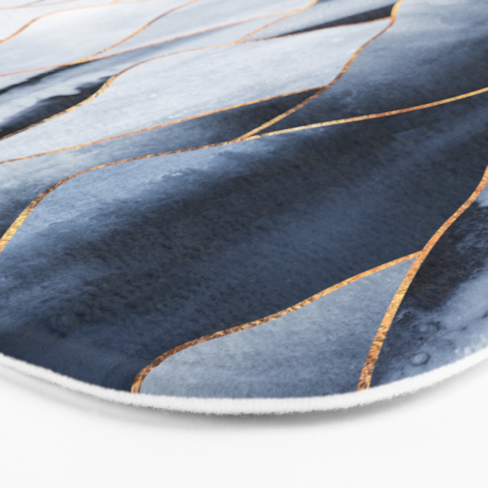 Mountains 2 - Gold Colored Lines Bath Mat Gallery Image 3