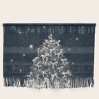 Elegant Starry Night Christmas Tree with Angelic Bows Wall Hanging Gallery Image 1