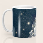 Elegant Starry Night Christmas Tree with Angelic Bows Coffee Mug Gallery Image 3