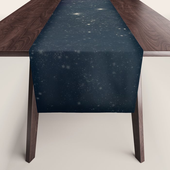 Elegant Starry Night Christmas Tree with Angelic Bows Table Runner Gallery Image 1