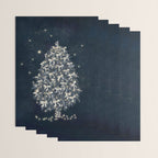 Elegant Starry Night Christmas Tree with Angelic Bows Wrapping Paper Gallery Image 3