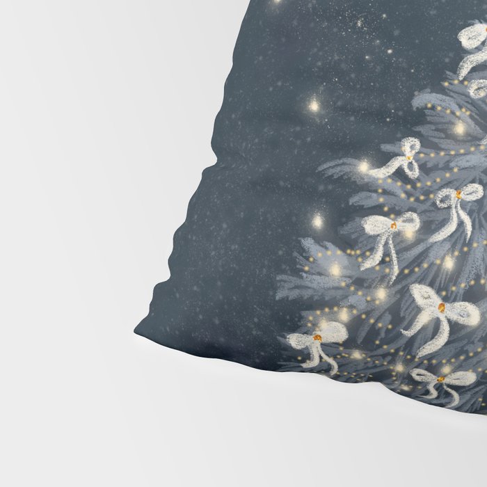 Elegant Starry Night Christmas Tree with Angelic Bows Pillow Sham Gallery Image 4