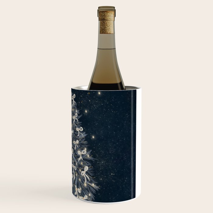 Elegant Starry Night Christmas Tree with Angelic Bows Wine Chiller Gallery Image 3