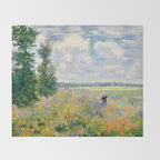 Poppy Fields near Argenteuil by Claude Monet Throw Blanket Gallery Image 2