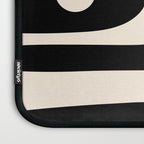 Retro Piquet Mid Century Modern Abstract Pattern in Black, Red, and Almond Cream Laptop Sleeve Gallery Image 3