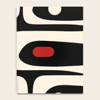 Retro Piquet Mid Century Modern Abstract Pattern in Black, Red, and Almond Cream Notebook Gallery Image 4
