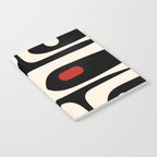 Retro Piquet Mid Century Modern Abstract Pattern in Black, Red, and Almond Cream Notebook Gallery Image 2