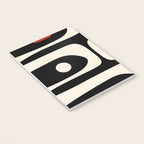 Retro Piquet Mid Century Modern Abstract Pattern in Black, Red, and Almond Cream Notebook Gallery Image 3