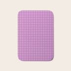 Gingham Check Pattern in Lavender Orchid Purple Bath Mat Gallery Image 1