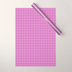 Gingham Check Pattern in Lavender Orchid Purple Wrapping Paper Gallery Image 1