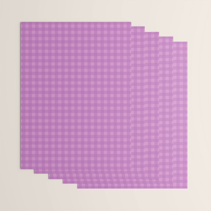 Gingham Check Pattern in Lavender Orchid Purple Wrapping Paper Gallery Image 3