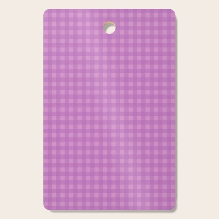 Gingham Check Pattern in Lavender Orchid Purple Cutting Board Gallery Image 1
