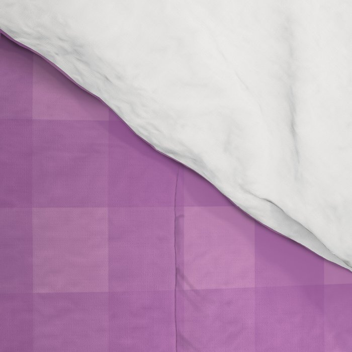 Gingham Check Pattern in Lavender Orchid Purple Comforter Gallery Image 4