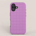 Gingham Check Pattern in Lavender Orchid Purple iPhone Case Gallery Image 1