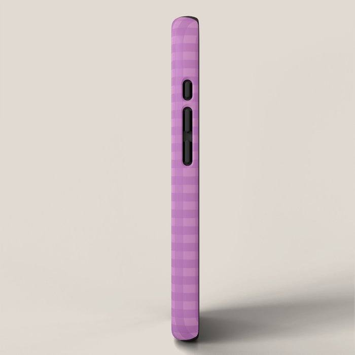 Gingham Check Pattern in Lavender Orchid Purple iPhone Case Gallery Image 2